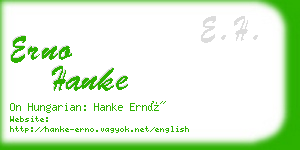 erno hanke business card